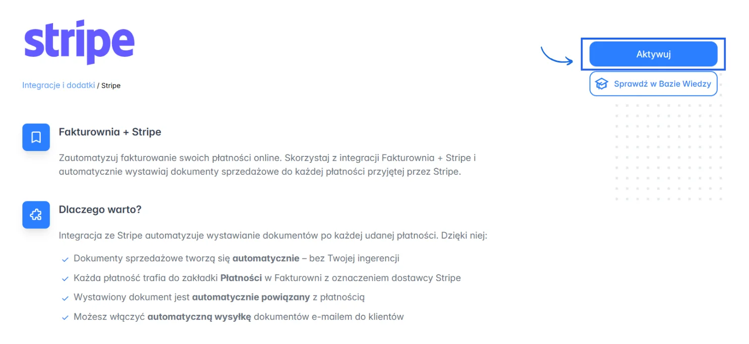 Stripe: automatyczne fakturowanie płatności w Fakturowni