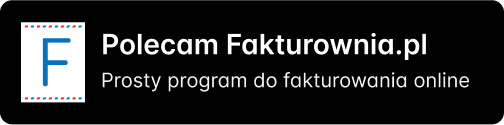 Baner „Polecam Fakturownia.pl – prosty program do fakturowania online