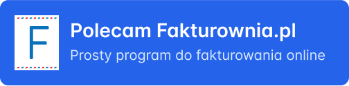 Baner „Polecam Fakturownia.pl – prosty program do fakturowania online
