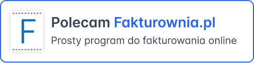 Baner „Polecam Fakturownia.pl – prosty program do fakturowania online