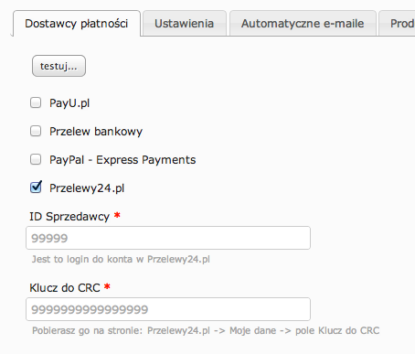 integracja fakturowni z przelewy24