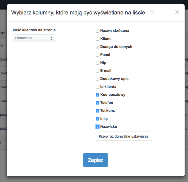nowe pola w wyszukowaniu klienta