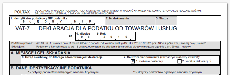 raport VAT 7 VAT-7