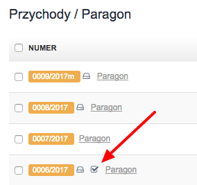 paragony do których została wystawiona faktura