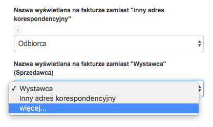 nazwa wyświetlana na fakturze