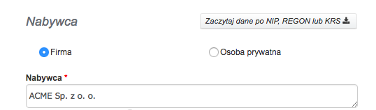 dane klienta na fakturach i dokumentach magazynowych