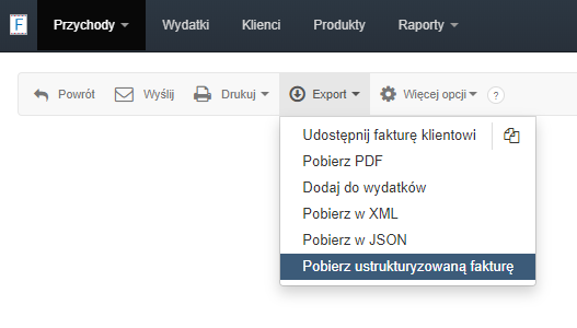 Ustrukturyzowana faktura elektroniczna w Fakturowni
