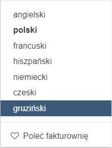  nowe języki interfejsu Fakturowni