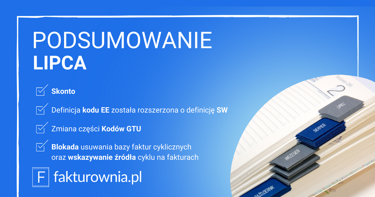podsumowanie miesiąca lipiec w fakturowni