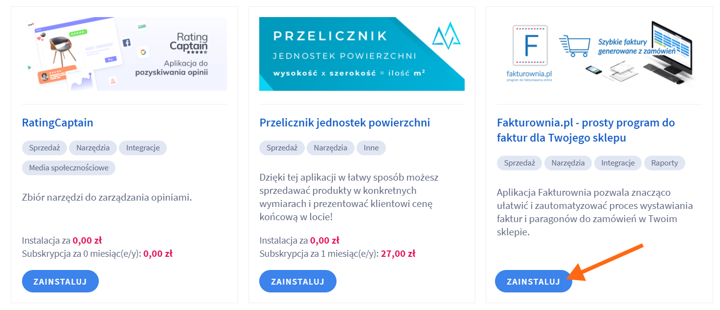 jak połączyć Fakturownię z Shoperem krok 1