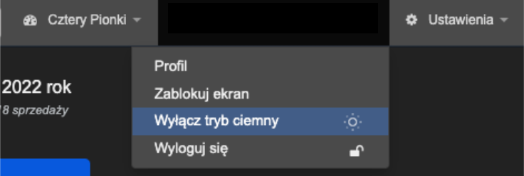 Dark mode tryb ciemny w aplikacji. Fakturownia.pl