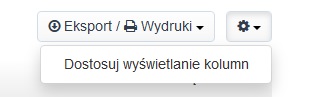 Menu Dostosuj wyświetlanie kolumn na liście dokumentów w Fakturowni