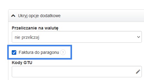 faktura do paragonu