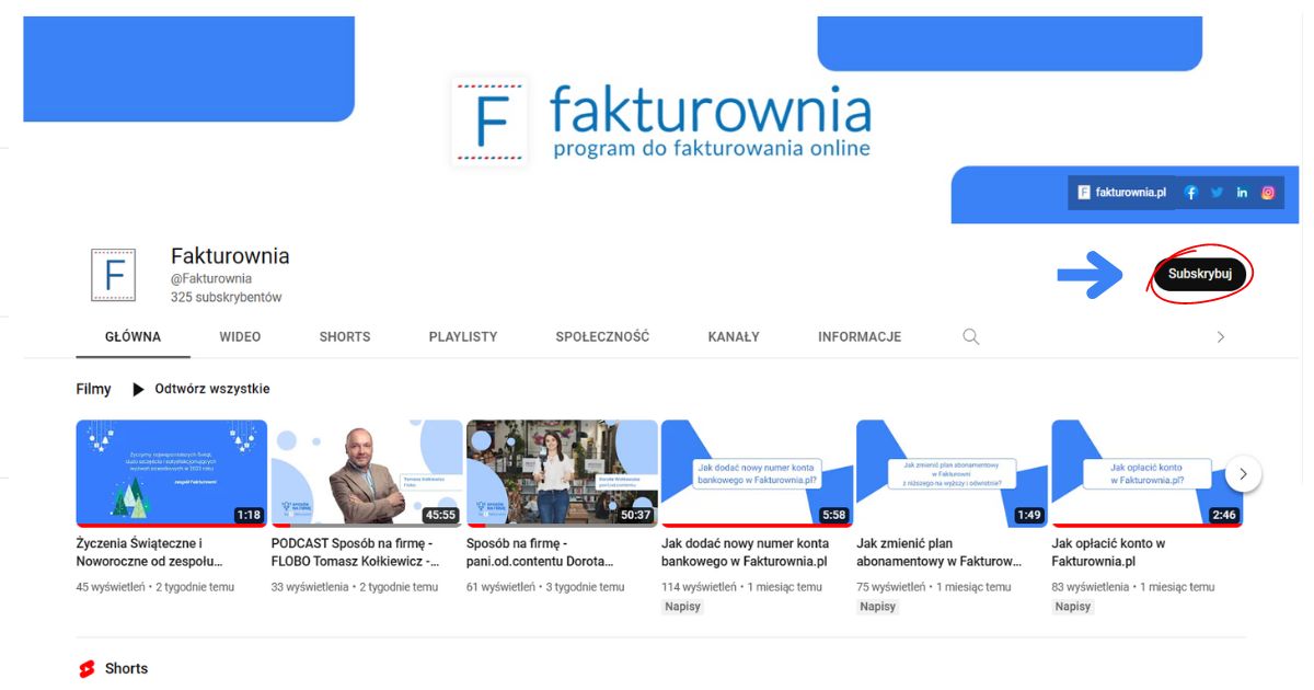 Fakturownia na YouTube