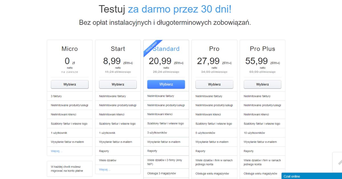 zmiany w cenniku