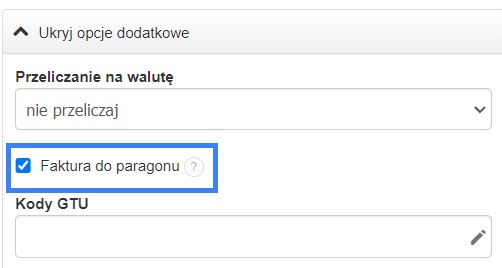 faktura do paragonu
