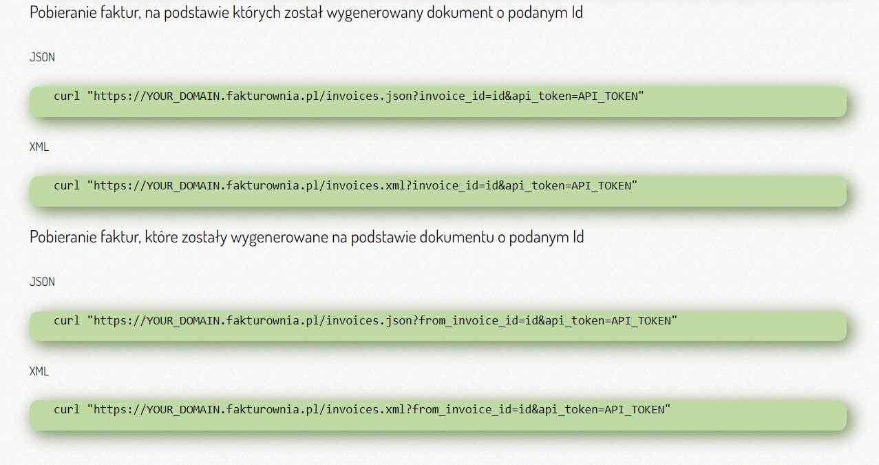 pobieranie faktur z API po ID
