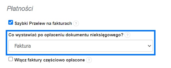co wystawić po opłaceniu dokumentu szybki przelew