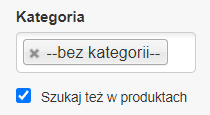 Filtrowanie faktur bez kategorii