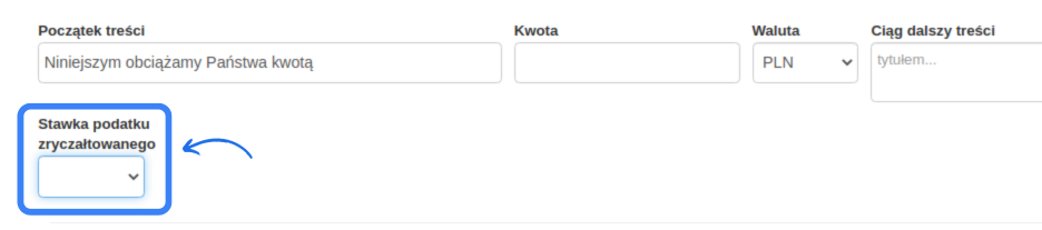 stawka podatki zryczałtowanego