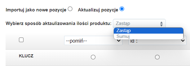 import produktów
