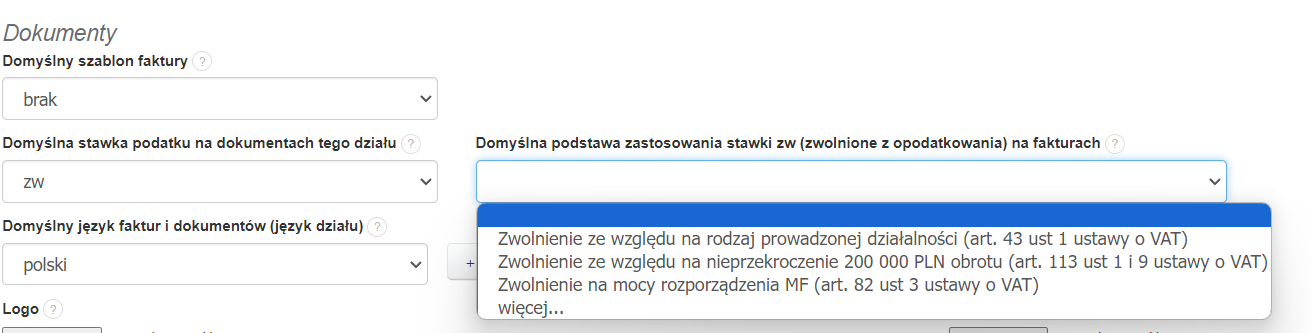 powód zwolnienia z VAT
