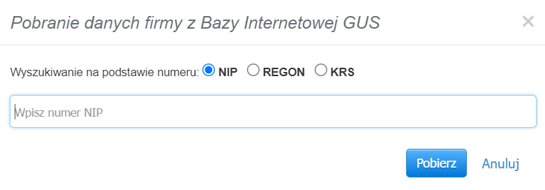 pobieranie danych z GUS