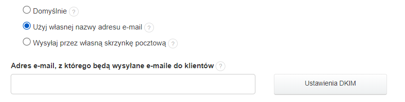 użyj własnej nazwy adresu email