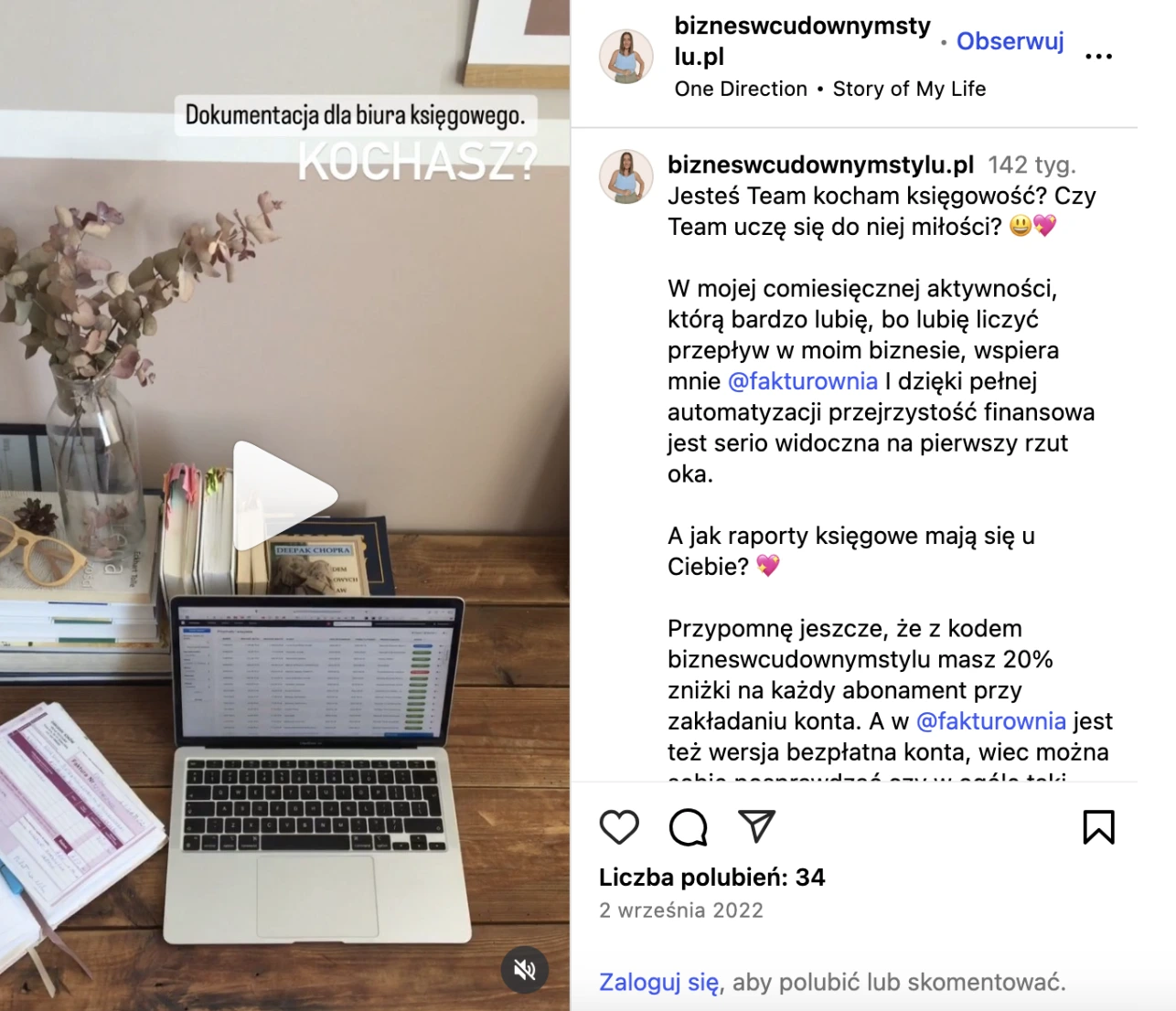 Rolka promująca program partnerski Fakturowni - inspiracja