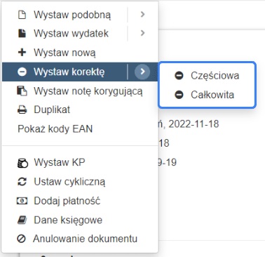 korekta częściowa i całkowita