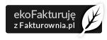 Baner ekoFakturuję z Fakturownia.pl – czarne tło, biały liść