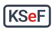 Logo KSeF w granatowej ramce z literą „e