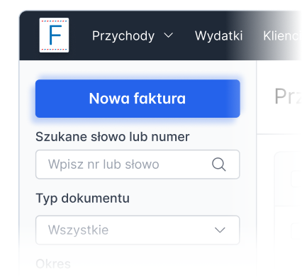 Panel wystawiania faktur w aplikacji Fakturownia