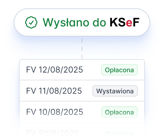 Lista faktur z oznaczeniem statusu KSeF w Fakturowni
