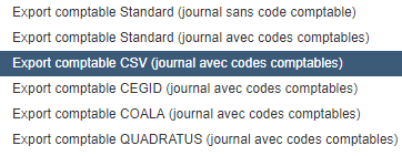 Facturation Facture Document Comptable Export CSV Journal Vente Achat
