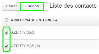 Facturation Contact Client Fournisseur Particulier Professionnel Fusion Répertoire Doublon
