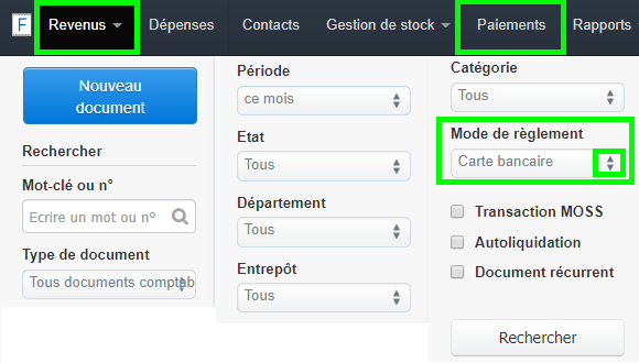 Facturation Paiement Mode Règlement Recherche