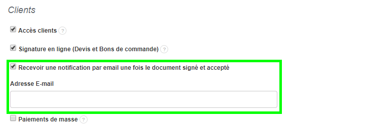 Facturation Devis Bon de Commande Notification Email Signature Accord