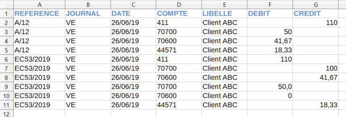 Facturation Export comptable ISACOMPTA Comptabilité