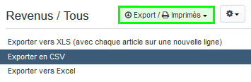 Facturation Facture Document Comptable Export CSV Exercice