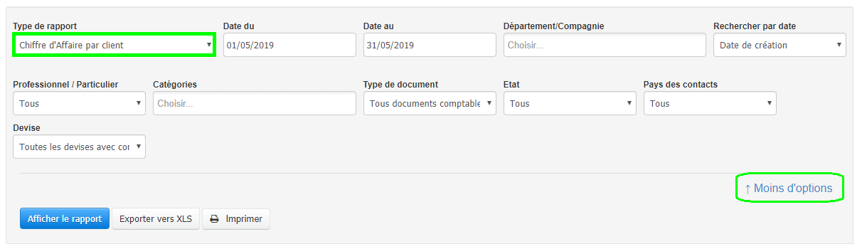 Facturation Gestion Rapport CA chiffre d'affaire client