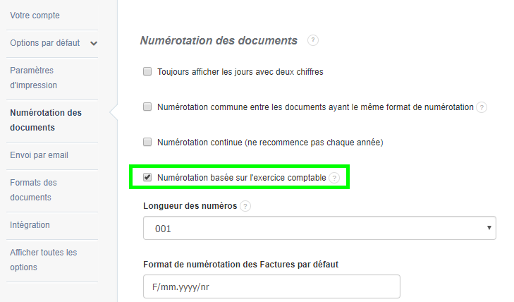 Facturation Facture Numérotation Exercice Comptable Numéro Document