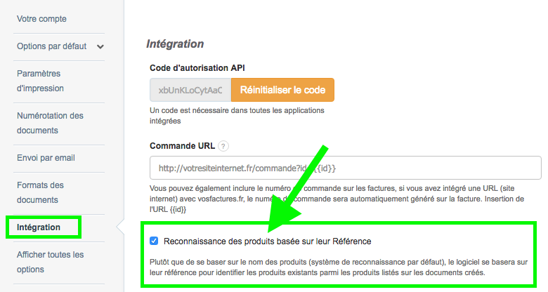 Facturation API Reconnaissance Produit Référence Article