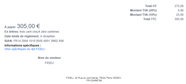 Facturation Facture Devis Document Information Spécifique Mention Légale
