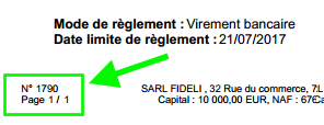 Facturation Facture Devis Numéro Bas de Page Numérotation