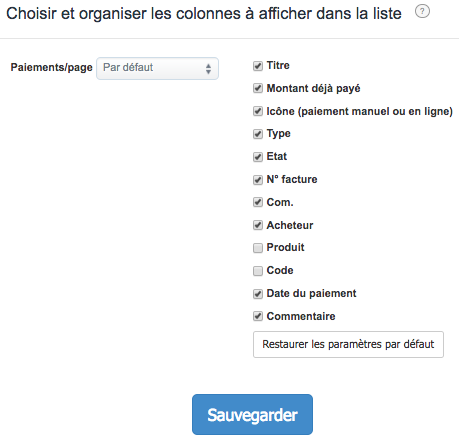 Facturation Affichage Facture Paiement Revenu Dépense