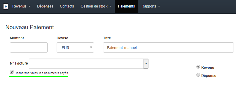 Facturation Facture Acompte Paiement Règlement Rapprochement Bancaire