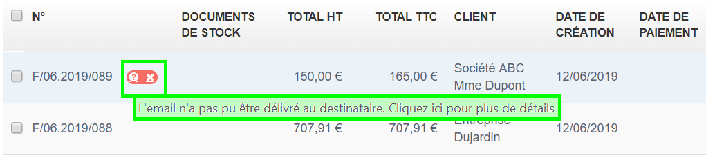 Suivi des envois document facturation logiciel VosFactures