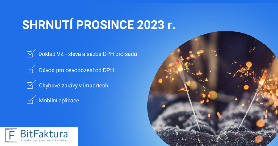 Shrnutí novinek v systému - prosinec 2023