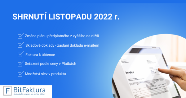 Shrnutí novinek v systému - listopad 2022